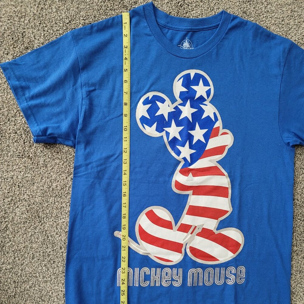 Disney Mickey Mouse Patriotic Blue T-Shirt With American Flag Design Size Large - Picture 6 of 7